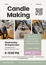 Load image into Gallery viewer, 16oz Glass Pumpkin Candle Making Class 30 Sept 6-9PM